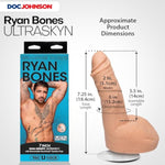 Doc Johnson Signature Series - Ryan Bones - 7 Inch Realistic ULTRASKYN Dildo with Removable Vac-U-Lock Suction Cup - F-Machine & Harness Compatible - for Adults Only, Vanilla