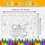 43.3 x 31.5 Inch Ice Cream Giant Coloring Poster for Kids, Party Art Activity