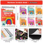 Rainbow Scratch Art Notebook Set, 57 Piece Pack