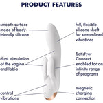 Double Flex Connect App Vibrator Sex Toy | Adult Toys For Women | G-Spot Clit Stimulation | Vibrating Sexual Pleasure Device | Stimulation Vibrators | Woman Sextoy (White)