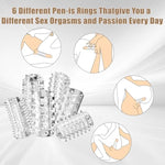 Penis Sleeve, Pennis Extender 6 Stretchy Textured Set, Cock Sleeve Enhance Erection Extended Time, Penis Extender For Adult Sex Toys For Men Couple