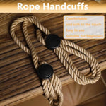 Bdsm Sex Restraints Adjustable Bondage Rope,Rope Handcuffs Bracelets,Adult Restraint Sex Rope Bdsm Rope Cotton Ropes (Khaki-2)