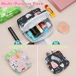 Portable Period Bag for Teen Pads, Napkins, Small Tampons - Sanitary Storage Bag, First Period Gifts for Teen Girls (Hearts)