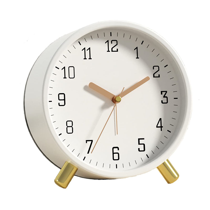 Alarm Clock With Backlight, 4.5 Inches Bedside Analog Non-Ticking Silent Small