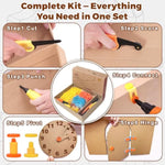 Cardboard Construction Kit - 401 Piece Kids Building Set with Safe Serrated Cutter and Crease Roller
