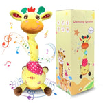 Talking Dancing Giraffe Toy, Stuffed Animal Repeats What You Say With Glowing Light, Baby Toy For 3-18 Months, Gift For Toddlers 1-3 Years Old