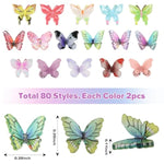 80 Pcs Mini Resin Butterflies for Fairy Gardens, Crafts & Mini Decor