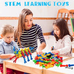 156 Pcs Creative Building Blocks Building Toy Set - Featuring Storage, Includes Dinosaur, Robot, Car, Spider, Dog, Animal Figure Building Toy Playset For Kids, Birthday Gift Ages 3+ (N)