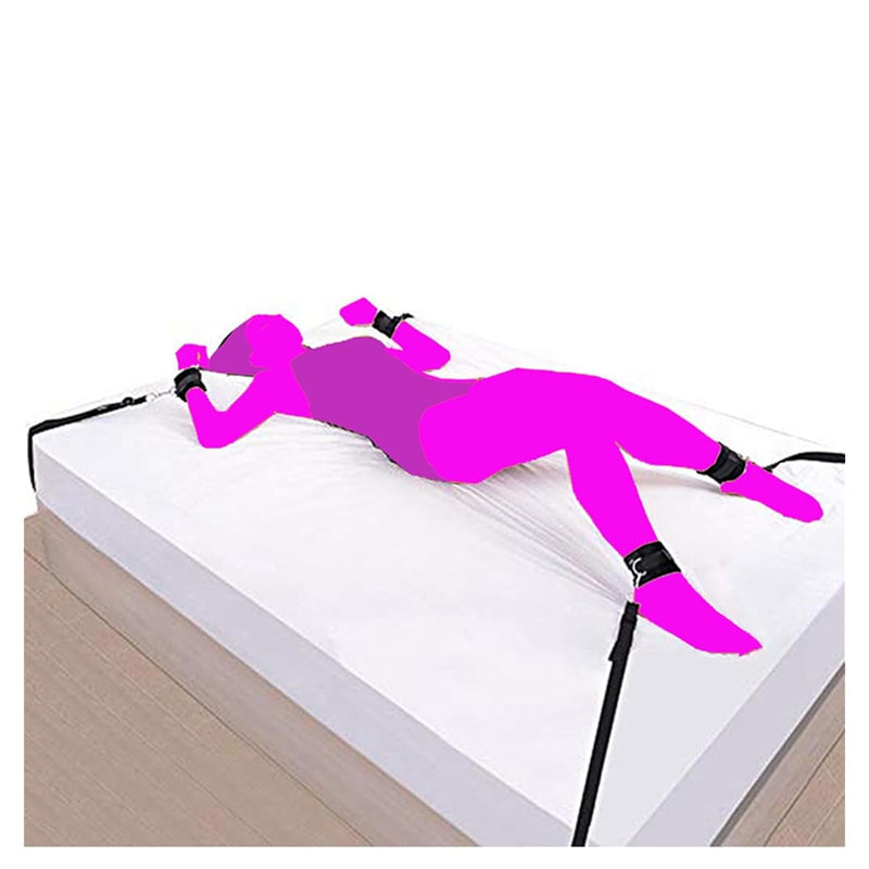 Wrist And Ankle Bed Restraint For King Queen Size Bed Sexy Hand Cuffs For Wrists Adult Bedroom Bondaged Tie Downs Kit Adult Tools For Couples Under Mattress King Bed Straps For Adult Play Sweater