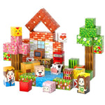 Magnetic Blocks, 117-Piece 0.8In Building Farm Magnet Game Set, Stacking Building Blocks Cubes Magnets For Kids, Stem Sensory Creative Toys Games For Toddler Boys & Girls