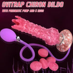 9 Inch Silicone Ovipositor Dildo Adult Sex Toys,Fantasy Knot Dildo Purple Inflatable Pump