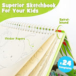 Mess-Free Watercolor Painting Set for Kids, Animal Coloring Book with Paints & Brush