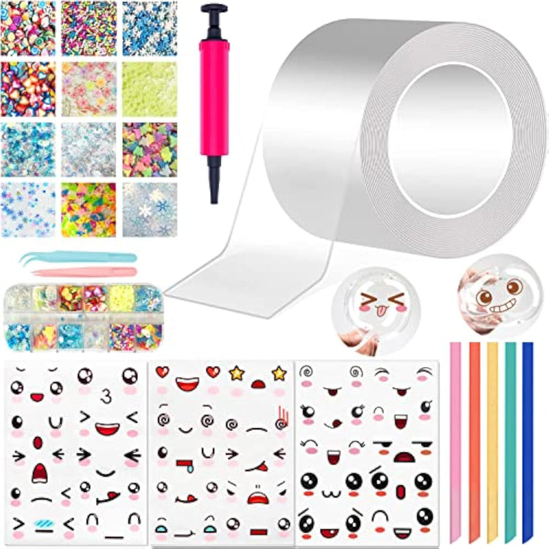 Nano Tape Bubble Kit with White Balloons and Bulk Bubbles