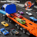 Kids Catapult Railcar Toys : Toy Truck For 3 4 5 6 Years Old Kids Boys | 78-Inch Race Track Transport Vehicle & 12 Die-Cast Metal Toy Cars | Toddler Truck Car Toys Set Gifts For Age 3-12 Years Old Kid