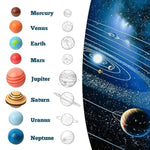 Wooden Solar System Model Board for Kids 3+ - Montessori Toys Planets Puzzle Set