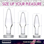 Borosilicate Glass Anal Plug Training Kit with Three Diverse Sizes