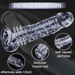 Penis Sleeve Extender Enlarger - 1.5" Sex Toy Full Length 8" Penis Extender Cock Enlarger Condom Toys Adult Male Sex Toys For Men Couple