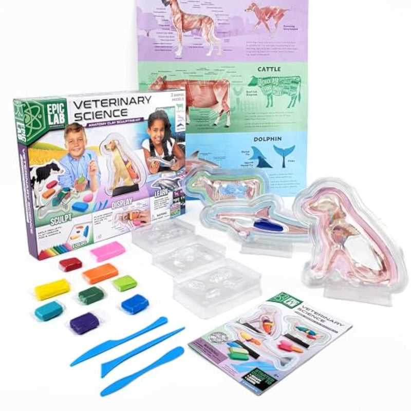 Epic Lab Vet Kit For Kids, Animal Anatomy Science Kit For Kids 8+ With Modeling Clay