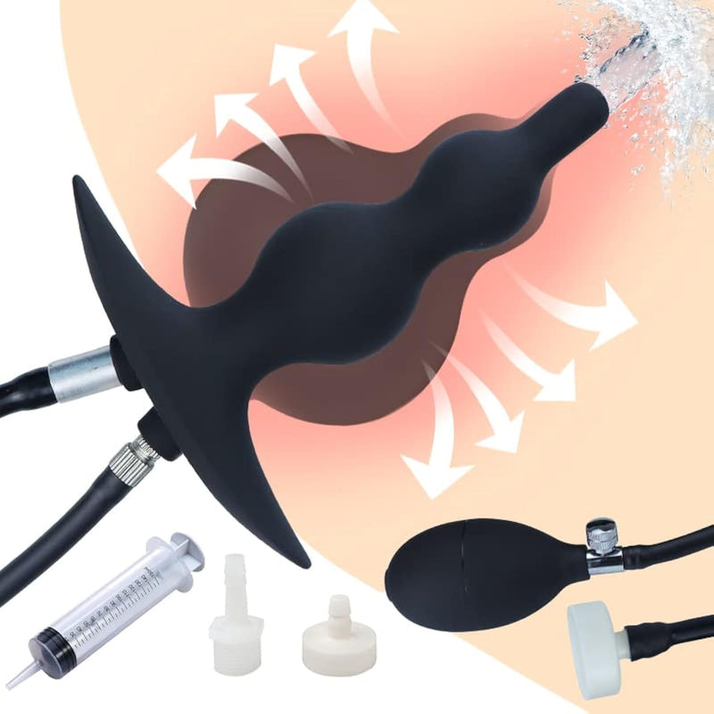 Inflatable Anal Plug With Pump And Anal Shower Enema Silicone, Fetish Bdsm Anal Sex Large Anal Plug Dilator, Prostate Stimulation Vaginal Anal Dildo Anal Sex Toy