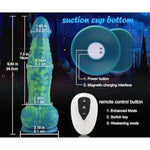 Vibrator App Dildo 9.6'' Green Color Silicone Realistic Adult Toy Fantasy Strong Suction Cup Dildo,Green