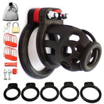 French Adjustable Chastity Belt Men Cock Cage Matrix-50 By Elite Deluxe, 5 Rings