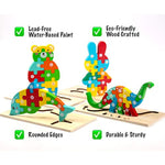 Wooden Toddler Puzzles For Kids Ages 2-4, Montessori Toys For 3 Year Old, Animal Toddlers Toys Ages, 4-Pack Learning Toddler Puzzle