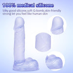4 Inch Silicone Realistic Mini Dildo,Beginner Anal Plug,Soft Dildo With Curved Shaft And Balls,Sex Toy Women Men Couples.Experience Multi-Purpose Mini Style (Blue)