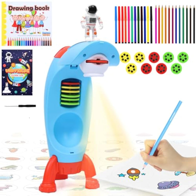 Kids Drawing Projector Toy with 24 Color Pens for Boys and Girls Ages 3-8