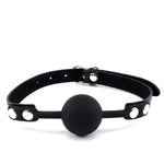 Black Silicone Ball Gag for BDSM Bondage and Restraints