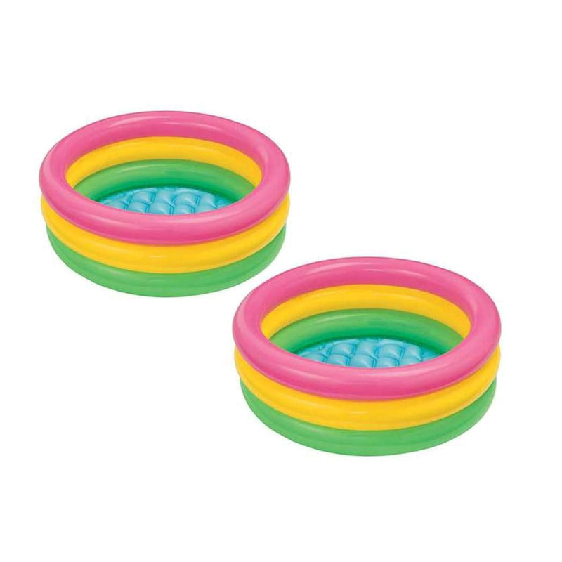 Intex 2.8ft x 10in Sunset Glow Inflatable Colorful Baby Swimming Pool (2 Pa