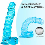 8.46 Inch Realistic Anal Dildo Blue Dildo With Suction Cup For Hands-Free, Realistic Dildos Sex Toy For Men Women Couples And Anal Play, Sex Toys4Couples Men & Women