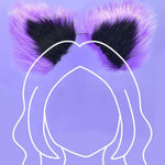 Anal Plug Fox Tail With Ear For Cosplay Game Black & Purple 15.74-Inch-Long Sexual Anus Tail Butt Plug Sex Toy For Women Men