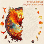 Phoenix Jigsaw Puzzle for Adults, 100 Pieces, 8.5 x 7.9in Wooden Puzzle