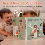 Jesus Loves Me Music Book Toddlers 1-3 Years Old - Christian Musical Book, Headphone Jack, Interactive Baby Sound Book, Singing Toy Children Girls Learning Song Toy Toddler Boys