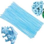 100 Pcs Light Blue Pipe Cleaners, 12 Inch Chenille Stems for DIY Crafts