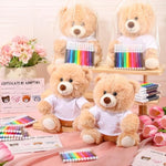 180 Pcs Make Your Own Stuffed Animal Bear Kit Christmas Diy Adopt And Stuff Kit Include10 Inch Soft Bear Plush With White T Shirt Adoption Card Diy Brush For Personalized Birthday Party Gifts