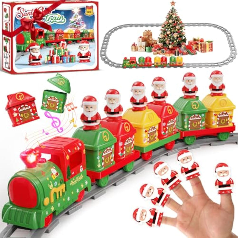 Train Set For Toddlers 2-4, Christmas Train Sets For Around The Tree, Toddler Toys For 1 2 3 Year Old Boy Girl, Christmas Tree Train With Music, Light, Tracks, Puppet, Barn, Toddler Gifts Christmas