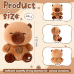 4 Pcs Capybara Stuffed Animal Mini Plush Capybara Gift Small Plushies Doll Birthday Gift Plush Set For Animal Theme Party Decor Nursery Bedroom, 5''