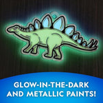 Dinosaur Stained Glass Suncatcher Kit for Kids with Glow & Metallic Paints