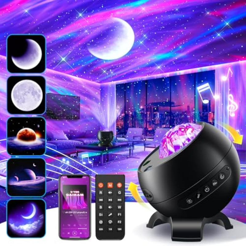 LED Light Gifts Home Decor Light Projector with 375 Effects, Bluetooth Connectivity