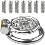 Flat Chastity Cage With Spiked, Stainless Steel Cock Cage With Lock Penis Exercise Cage Penis Restraints Bondage Bdsm Male Sex Toy Sm Bondage Gear Penis Punish For Male (1.96 Inch)