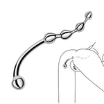 Stainless Steel Multi-Point Pull Bead Massager Masturbation Stick, Backyard Plug Double-Headed Anal Plug,Delivers Amazing Prostate And G-Spot Stimulation Adult Sex Toys (4 Beads)