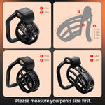 Male Chastity Device Cock Cage - Chastity Cage For Man Penis Exercise 3D Printed Black Bondage Gear Lightweight Adult Sex Toy With 4 Sizes Rings Invisible Lock And Key
