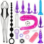 G Spot Dildo Vibrator Anal Plug Beginner Set 17 Pcs Butt Plugs Sex Toy Training Kit- G Spot For Beginner Adult Unisex Women And Men Couple