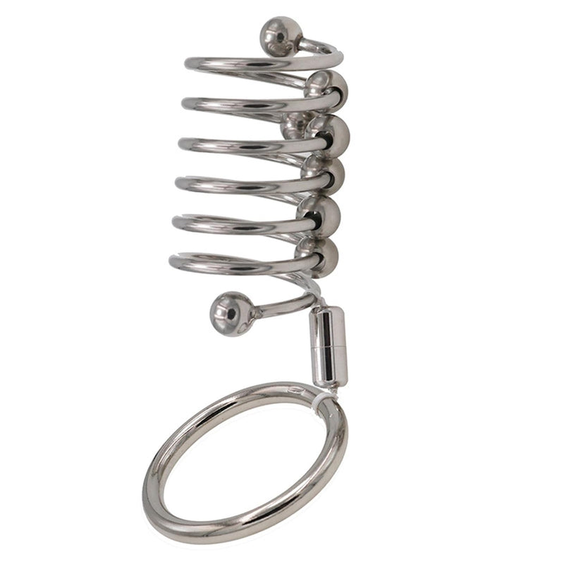 Stainless Steel Multi-Bead Penis Ring Male Cock Ring Masturbation Appliance Sex Toy
