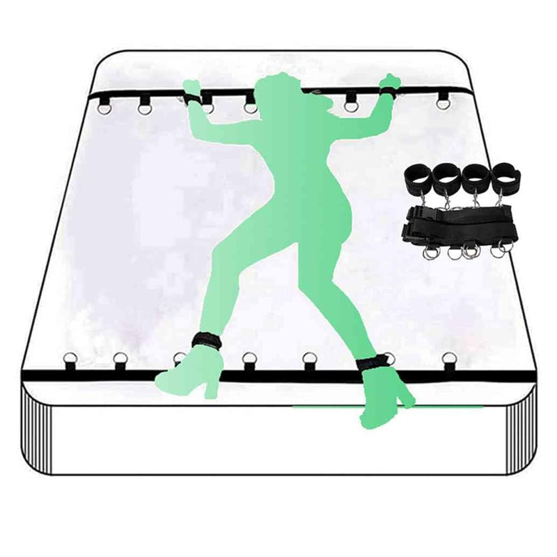 Bed Bondaged Restraint Kit For Couple Under King Bed Sex Tie Downs Under Mattress Handcuffs Set For Bedroom Restraints For Ankles And Wrists Bar Women Bed Straps For Sexy Time Adult Play Sweater