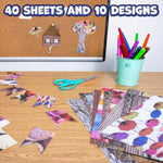 Everyday Patterns Craft Paper Set - 40 Sheets, 10 Designs, 100 GSM Weight