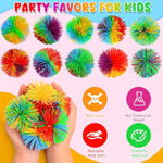 14Pcs Stringy Balls, Sensory Stringy Ball, 2.75 Inch Soft Rainbow Pom Bouncy, Stocking Stuffers For Kids, Monkey Pom Balls Fidget Toys Stress Ball, Birthday Gifts For Boys, Girls Ages 3+