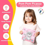 DIY Pom Pom Art Kit for Kids Ages 3-5, Makes 10 Creative Craft Projects