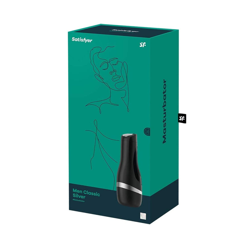 Men Classic Masturbator - Male Masturbation Cup, Pocket Vagina, Stroker, Realistic, Textured - Includes Classic Sleeve Insert (Silver)